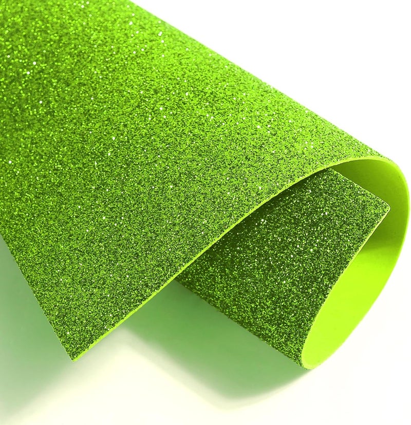 Mluchee 10 Sheets Glitter Cardstock Paper for Christmas New Year Thanksgiving Decorations, Self-adhesive Backs 30 X 20cm A4 Paper for DIY Card (Grass Green) - Image 2